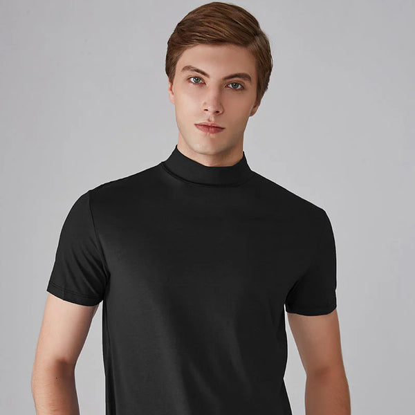 Men's Slim Fit High Neck Casual Shirt