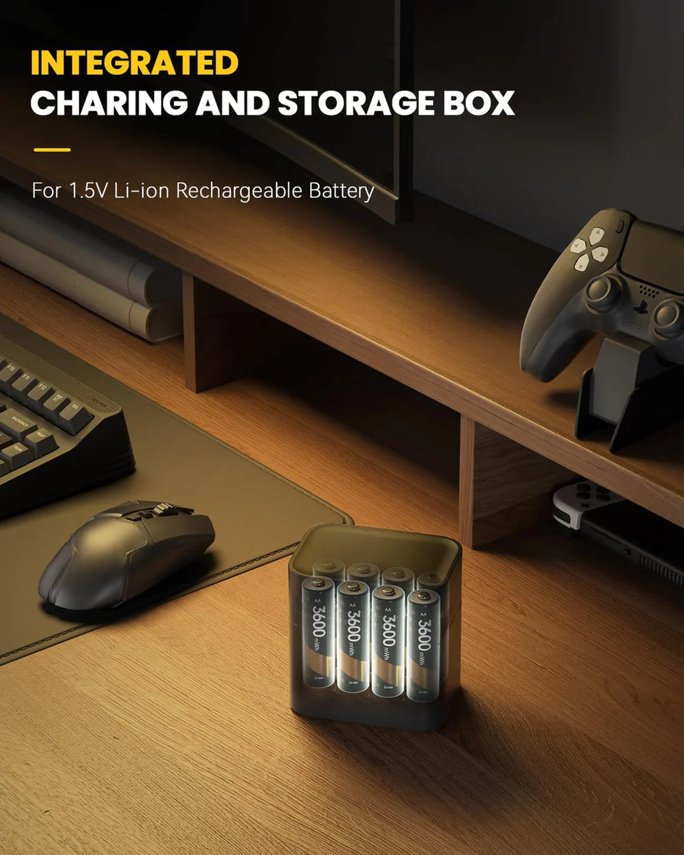 Charging Compartment - Rechargeable Aa/Aaa Lithium Battery
