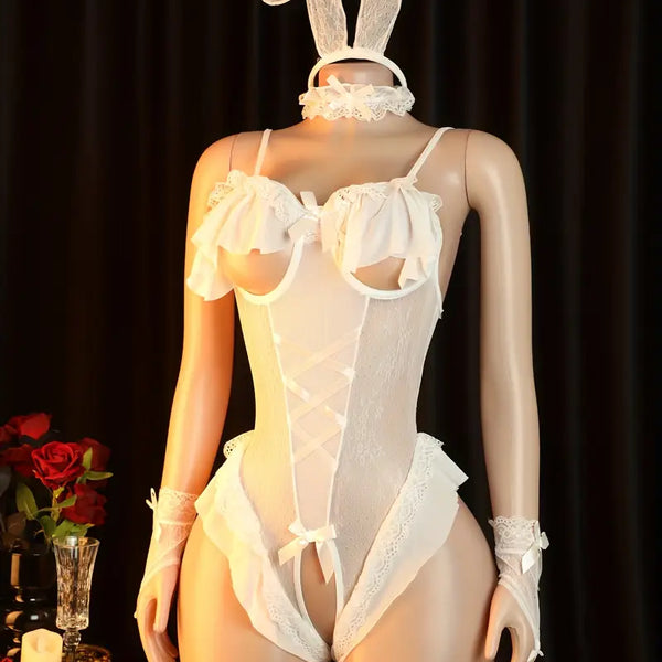 Women's Sexy Bunny Bodysuit Set