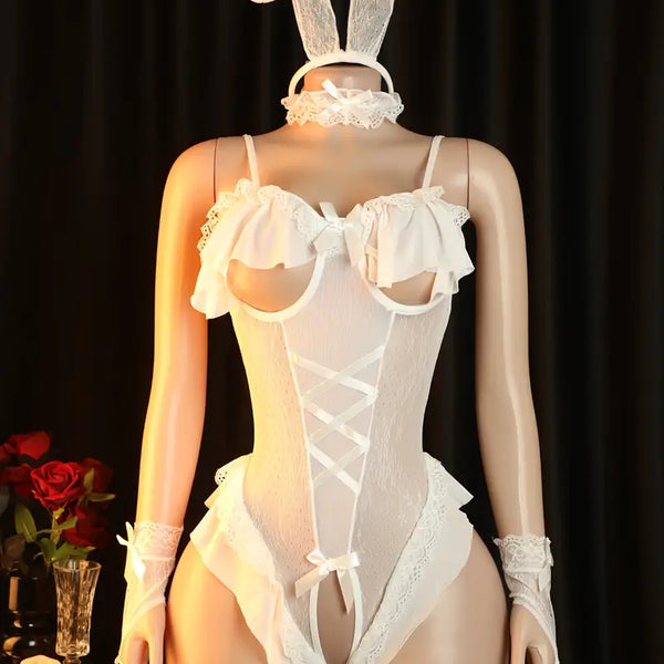 Women's Sexy Bunny Bodysuit Set