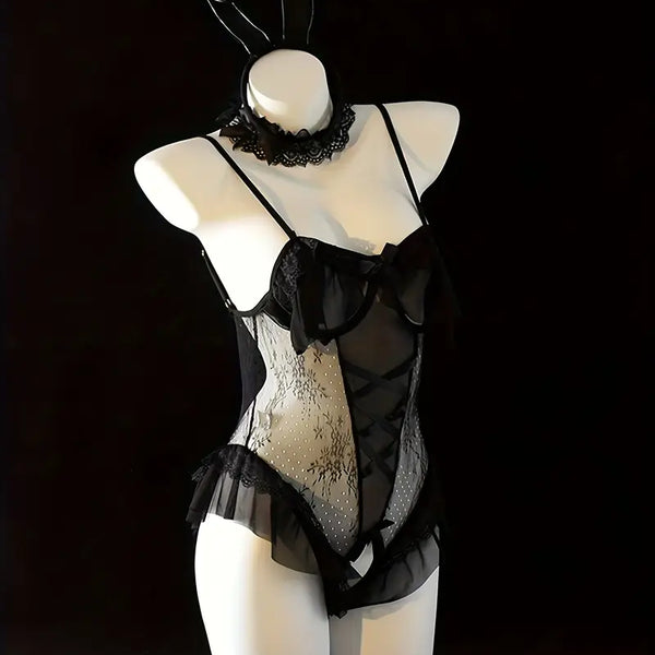 Women's Sexy Bunny Bodysuit Set