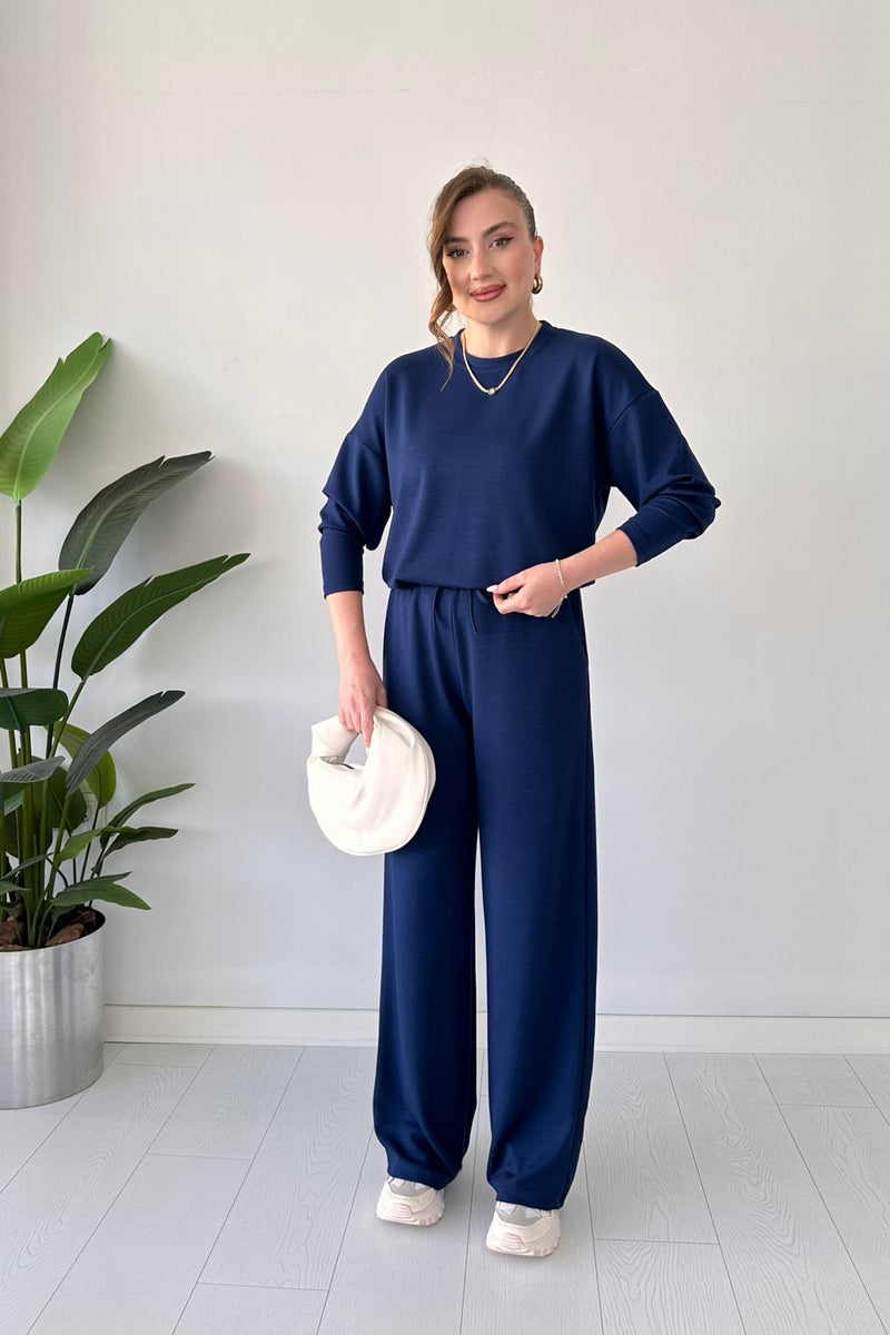 Crew Neck Two-Piece Suit