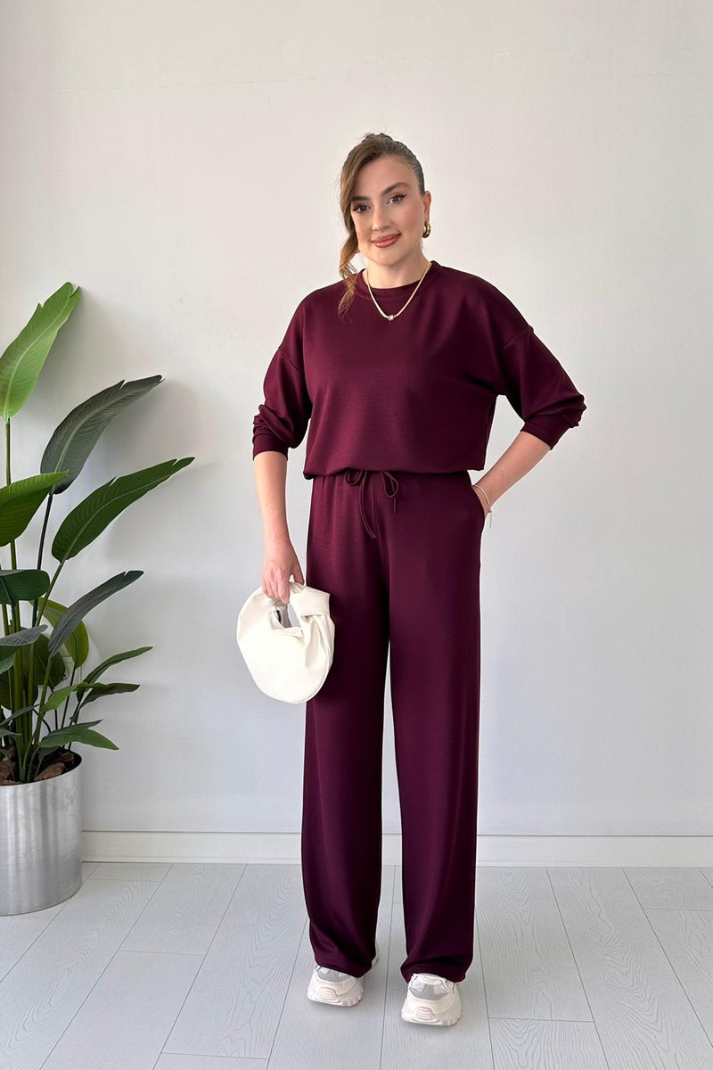 Crew Neck Two-Piece Suit