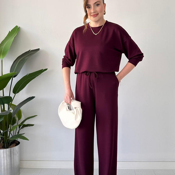 Crew Neck Two-Piece Suit