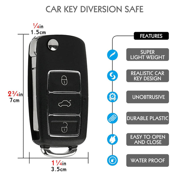Discreet Car Key with Hidden Compartment