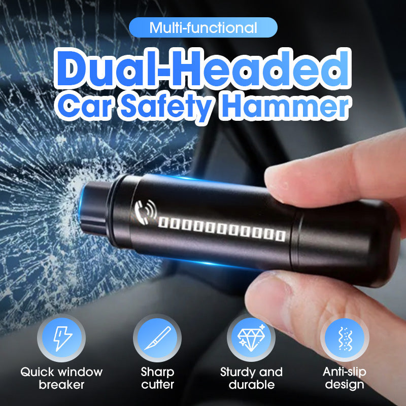 Multi-Functional Dual-Headed Car Safety Hammer