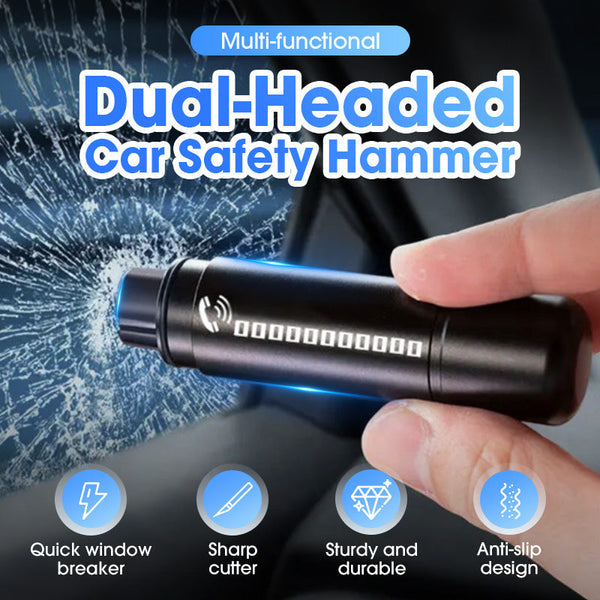Multi-Functional Dual-Headed Car Safety Hammer