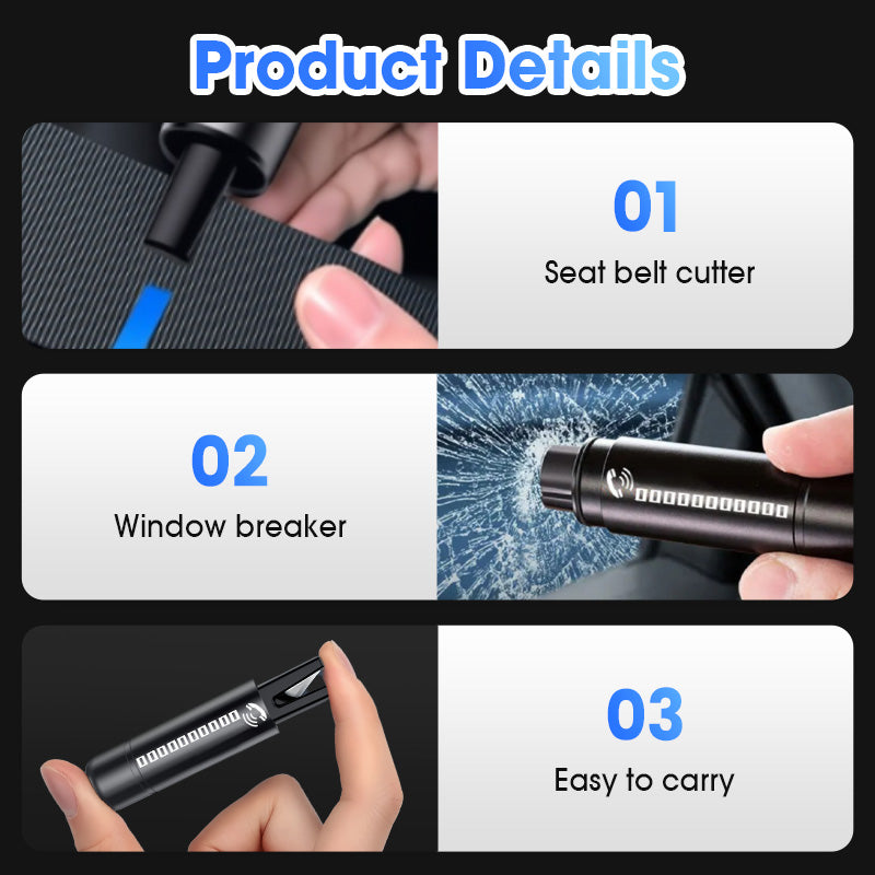 Multi-Functional Dual-Headed Car Safety Hammer