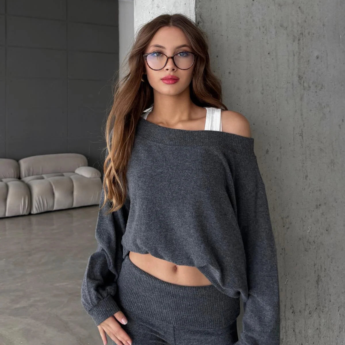 Solara Anthracite Knit Co-ord Set