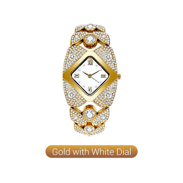 Women's Retro Quartz Watch with Sparkling Rhinestones