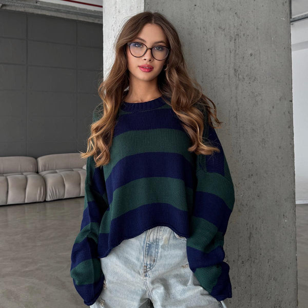 Sulo Cream Striped Knit Sweater