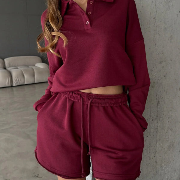 Ront Burgundy Polo Sweat Set
