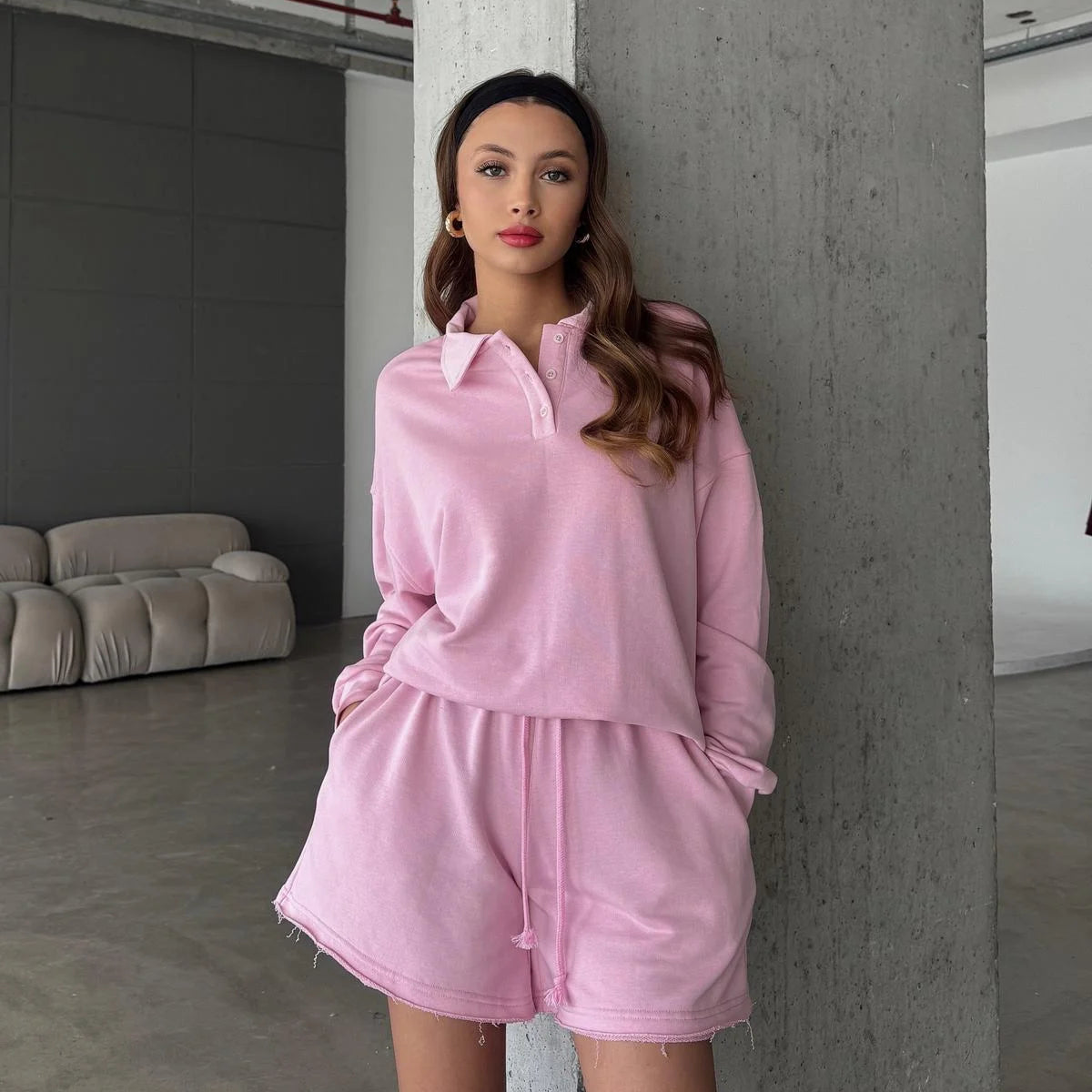 Ront Burgundy Polo Sweat Set