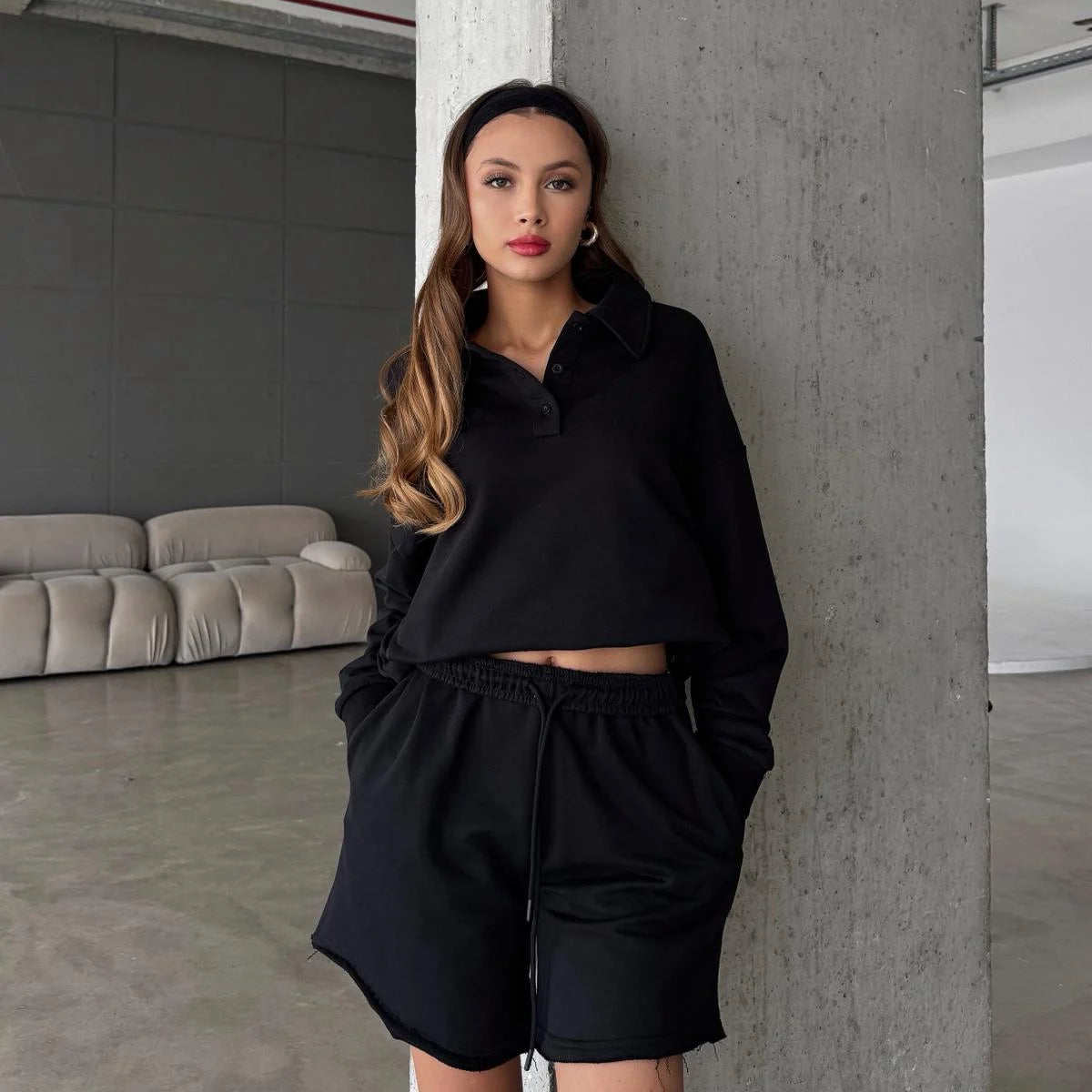 Ront Burgundy Polo Sweat Set