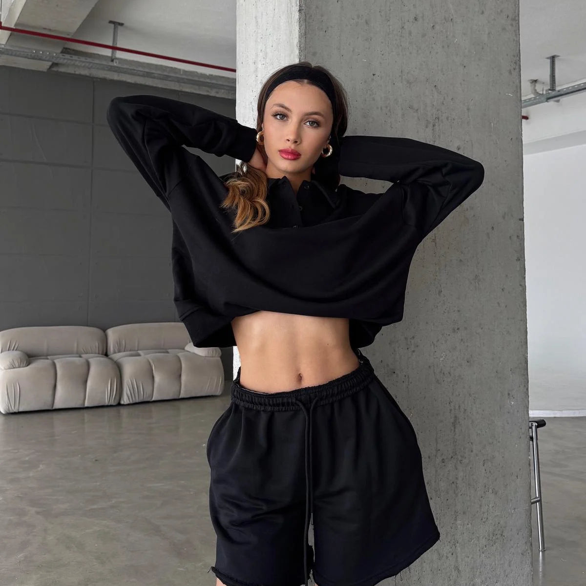 Ront Burgundy Polo Sweat Set