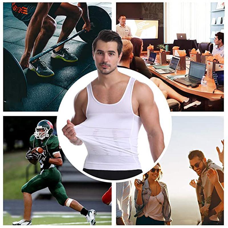 Men's Slimming Tummy Control Chest Undershirt Shapewear！