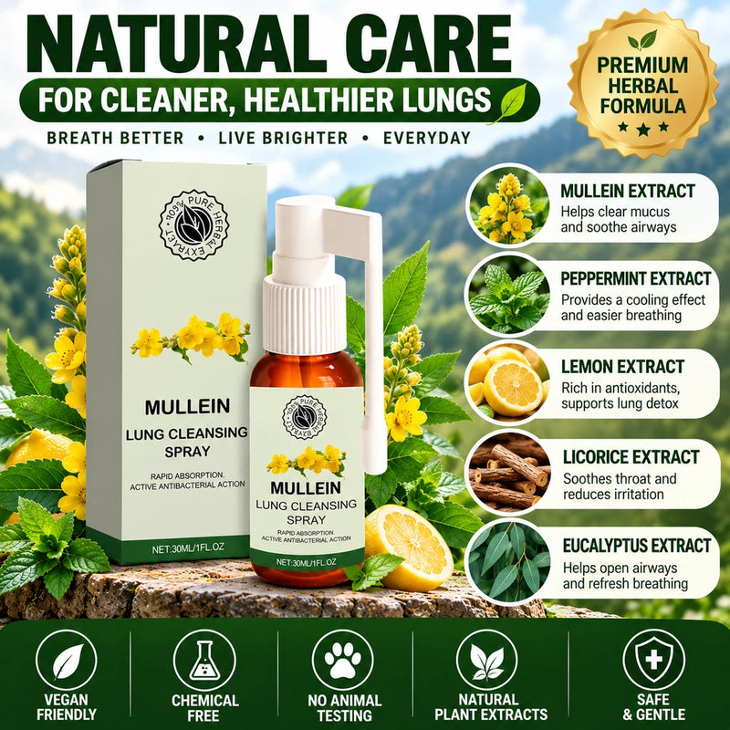 Organic Mullein Lung Cleansing Spray for Respiratory Support
