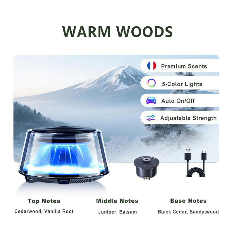 Cloud Mist Car Diffuser - Auto On/Off with 1 Refill = 2 Year Freshness