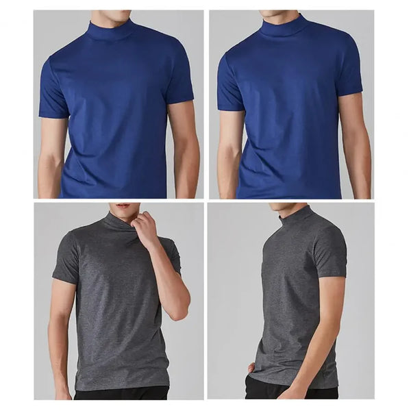 Men's Slim Fit High Neck Casual Shirt