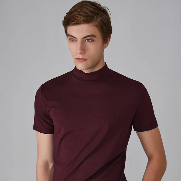 Men's Slim Fit High Neck Casual Shirt