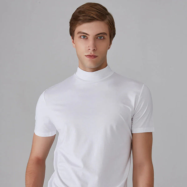 Men's Slim Fit High Neck Casual Shirt
