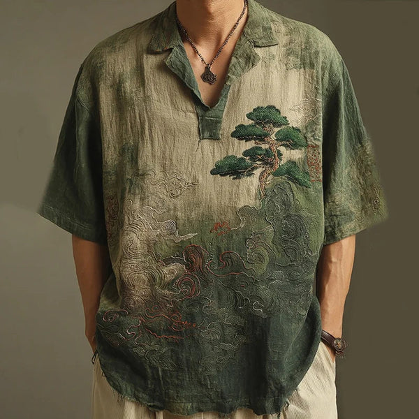 Sage Tree Art Oversized Shirt