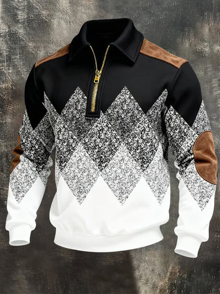Retro Colorblock Zip Sweatshirt