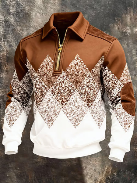 Retro Colorblock Zip Sweatshirt