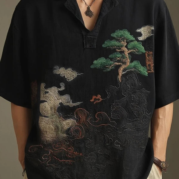 Sage Tree Art Oversized Shirt