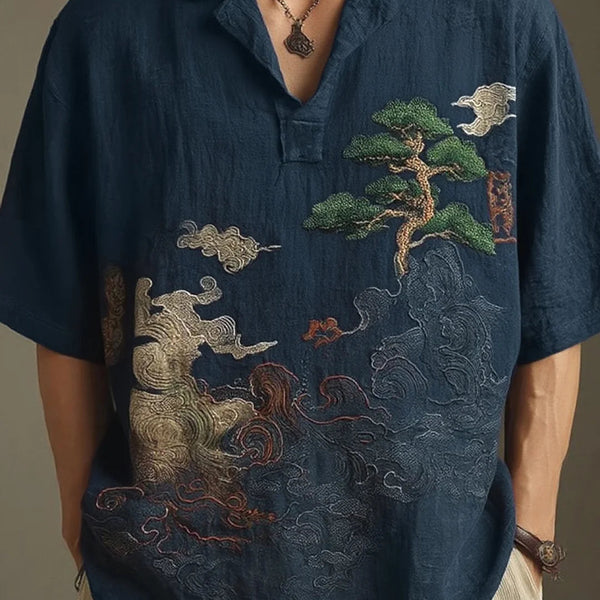 Sage Tree Art Oversized Shirt
