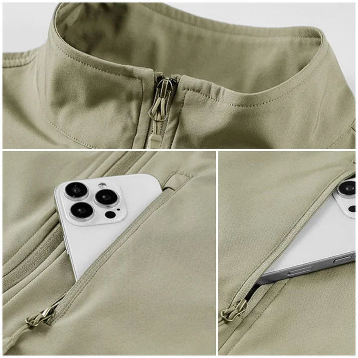 Men's half vest with multi hidden pockets