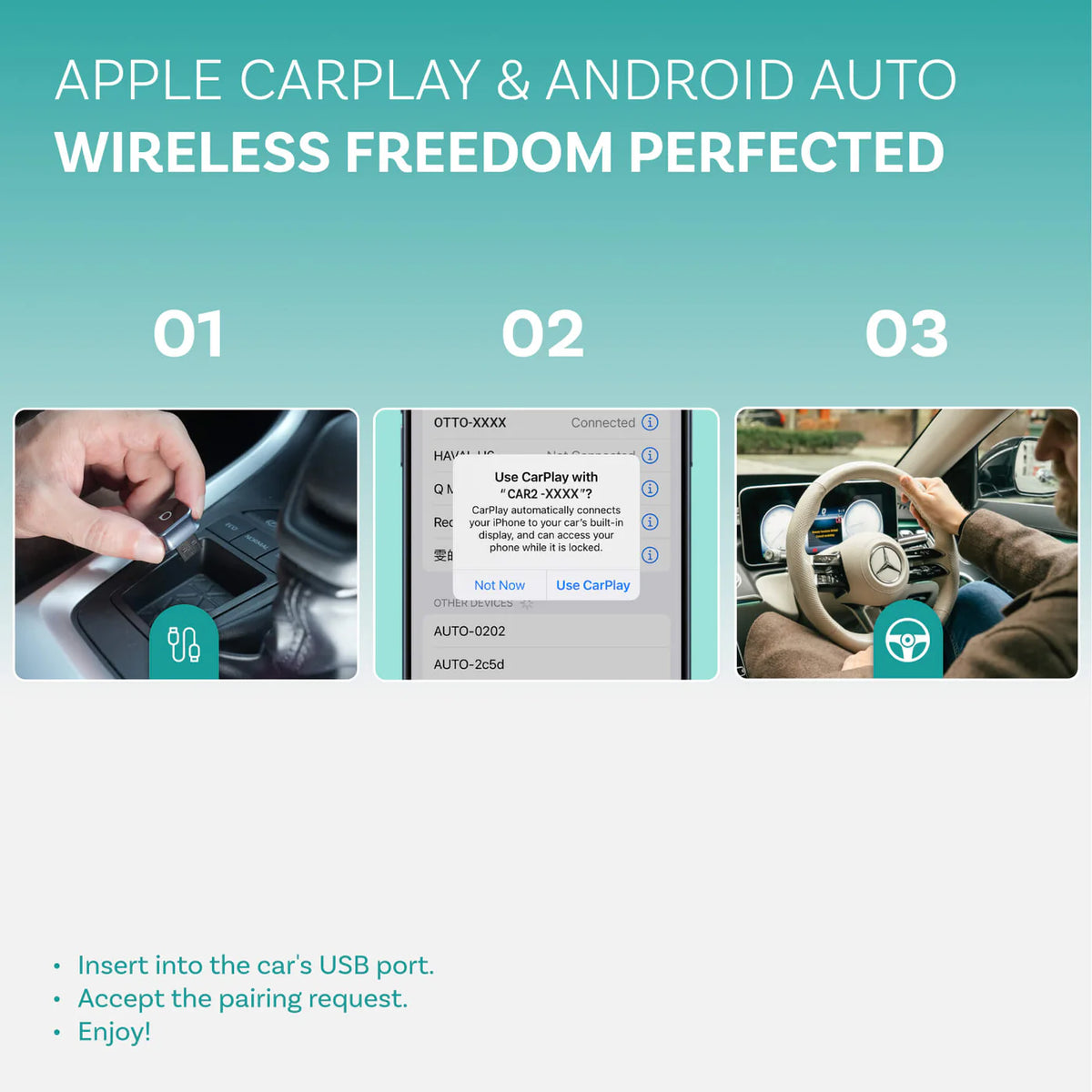 Mini Cube 3.0 Wireless CarPlay/Android Auto Adapter