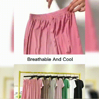 Soft Comfortable Ice Silk Short Sleeve T-Shirt Two Piece Set