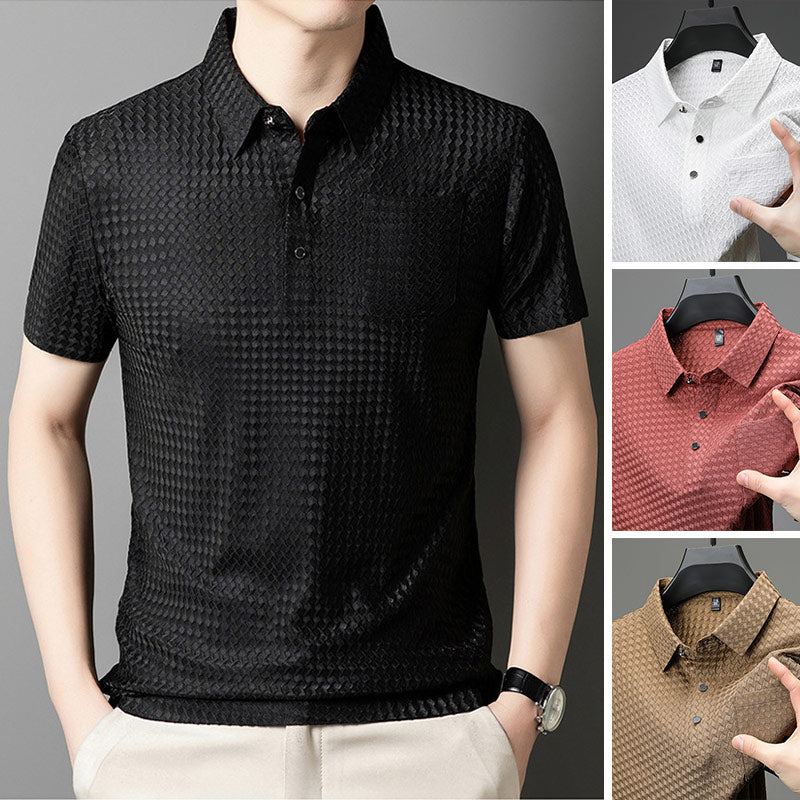 Men's textured short-sleeved shirt