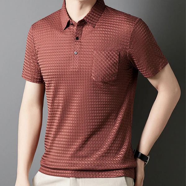 Men's textured short-sleeved shirt