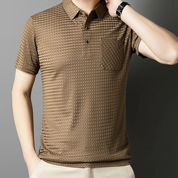 Men's textured short-sleeved shirt